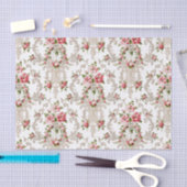 Elegant French Rococo Floral-White Background Tissuepapier (Craft)