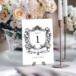 Elegant French Rozen  Crest Wedding Kaart