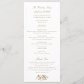 Elegant French Rozen  Crest Wedding Programme Programmakaart (Achterkant)