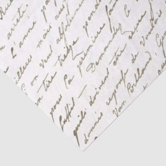 Elegant French Script Gold  Tissuepapier (Detail)