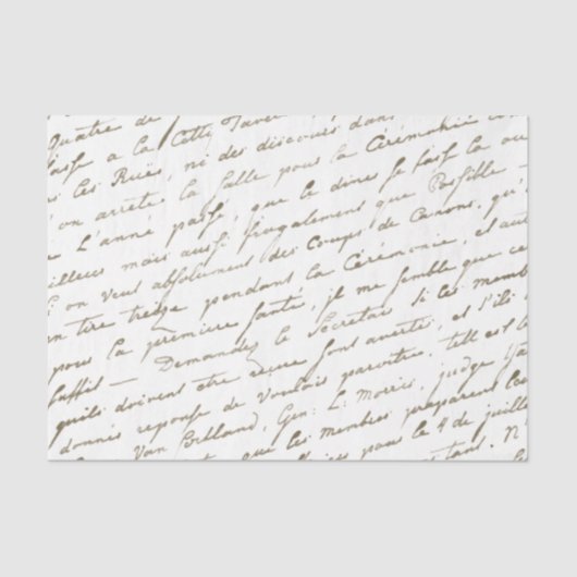 Elegant French Script Gold  Tissuepapier (Voorkant)