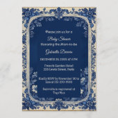 Elegant French Toile Parisian Poetic Baby Shower Kaart (Voorkant)