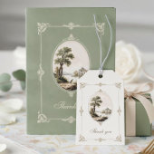 Elegant French Vintage Chateau Wedding Gift Tag Cadeaulabel