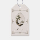 Elegant French Vintage Chateau Wedding Gift Tag Cadeaulabel (Voorkant)