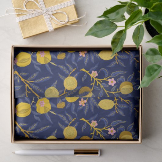 Elegant Fresh Blue Lemon wijngaarden Tissuepapier (Geschenk)