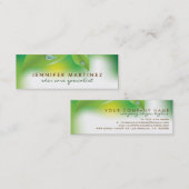 Elegant Fresh Green Leafs Design 2 Mini Visitekaartje (Voorkant / Achterkant)