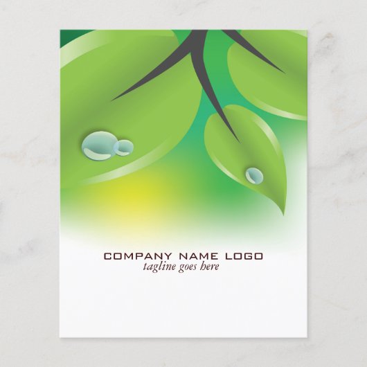 Elegant Fresh Green Leafs Design Flyer (Voorkant)