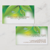Elegant Fresh Green Leafs Design Visitekaartje (Voorkant / Achterkant)