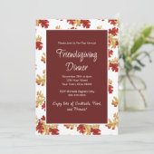 Elegant Friendsgiving Diner Menu Thanksgiving Kaart (Staand voorkant)
