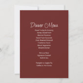 Elegant Friendsgiving Diner Menu Thanksgiving Kaart (Achterkant)