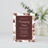 Elegant Friendsgiving Dinner Herfst Foliage Feestdagenkaart (Staand voorkant)