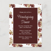 Elegant Friendsgiving Dinner Herfst Foliage Feestdagenkaart (Voorkant)