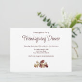 Elegant Friendsgiving Herfst Foliage Dinner Kaart (Staand voorkant)