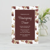 Elegant Friendsgiving Herfst Foliage Dinner Kaart (Staand voorkant)