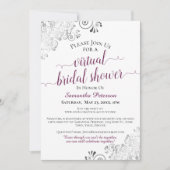 Elegant Frilly Cassis Wit Virtual Vrijgezellenfees Kaart (Voorkant)