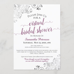 Elegant Frilly Cassis Wit Virtual Vrijgezellenfees Kaart