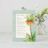 Elegant Fritillaria n Dragonfly Formal Dinner Menu (Staand voorkant)