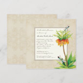 Elegant Fritillaria n Dragonfly Vrijgezellenfeest Kaart (Voorkant / Achterkant)