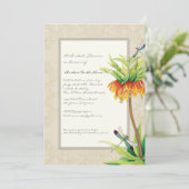 Elegant Fritillaria n Dragonfly Vrijgezellenfeest Kaart (Staand voorkant)