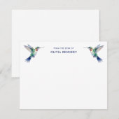 Elegant From the Desk of Personalized Hummingbird Notitiekaartje (Voorkant / Achterkant)