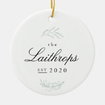 Elegant Fronds Pas getrouwd Eerste kerstOrnament