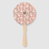 Elegant froral Pink Home Handwaaier (Achterkant)