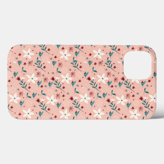 Elegant froral roze Case-Mate iPhone case (Achterkant (horizontaal))