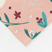 Elegant froral roze fleece deken (Hoek)