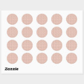 Elegant froral roze ronde sticker (Vel)