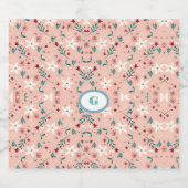 Elegant froral roze sparkling wijnetiket (Enkel label)