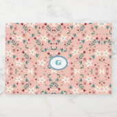 Elegant froral roze sparkling wijnetiket (Enkel label)