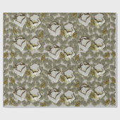 Elegant Frosted Silver Cream Bloemen Cadeaupapier (Vlak)