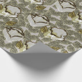 Elegant Frosted Silver Cream Bloemen Cadeaupapier (Hoek)