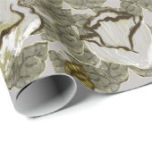 Elegant Frosted Silver Cream Bloemen Cadeaupapier (Rol Hoek)