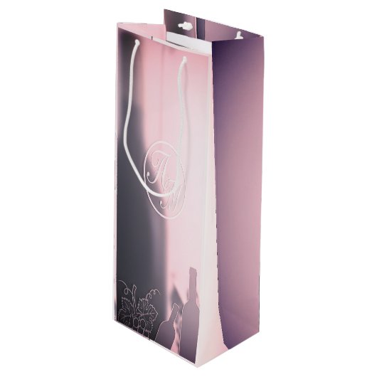 Elegant Frosted Wine Gift Bag Wijn Cadeautas (Voorkant Gekanteld)