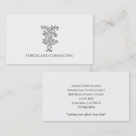 Elegant Fruit Bearing Tree Branch Financial Visitekaartje (Voorkant / Achterkant)