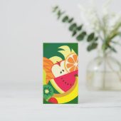 Elegant Fruit illustratie Groen rood geel fruit Visitekaartje (Staand voorkant)