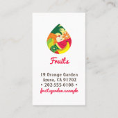 Elegant Fruit illustratie Groen rood geel fruit Visitekaartje (Achterkant)