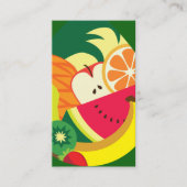 Elegant Fruit illustratie Groen rood geel fruit Visitekaartje (Voorkant)