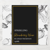 Elegant fruit mousserende aardbei wijn label sparkling wijnetiket (Enkel label)