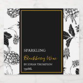 Elegant Fruit Mousserende BlackBerry Wijn Label Sparkling Wijnetiket (Enkel label)