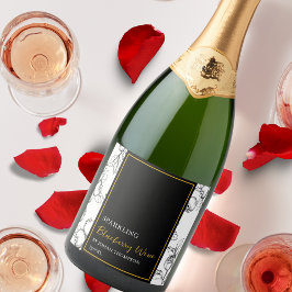 Elegant Fruit Mousserende Blueberry Wijn Zwart Lab Sparkling Wijnetiket