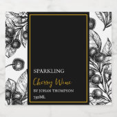 Elegant Fruit Mousserende Cherry Wijn Label Sparkling Wijnetiket (Enkel label)