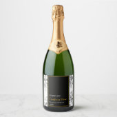 Elegant Fruit Mousserende Cranberry Wijn Zwart Lab Sparkling Wijnetiket (Voorkant)