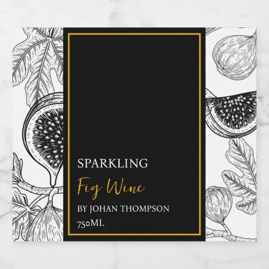 Elegant fruit mousserende vijgen wijn label sparkling wijnetiket (Enkel label)