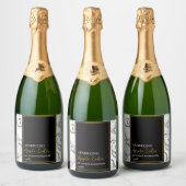 Elegant Fruit Sparkling Apple Cider Zwart Label Sparkling Wijnetiket (Flessen)