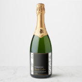 Elegant Fruit Sparkling Apple Cider Zwart Label Wijnetiket (Voorkant)