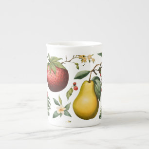 Elegant Fruit Waterverf Bone China Mokken