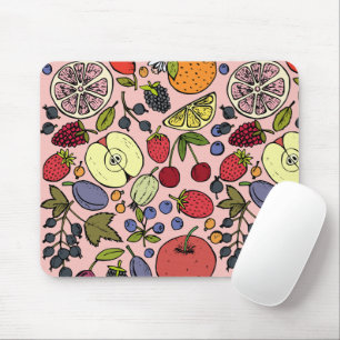 Elegant  fruitpatroon Waterverf Muismat