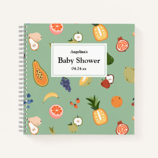 Elegant Fruits Baby shower Geschenklijst Notitieboek
